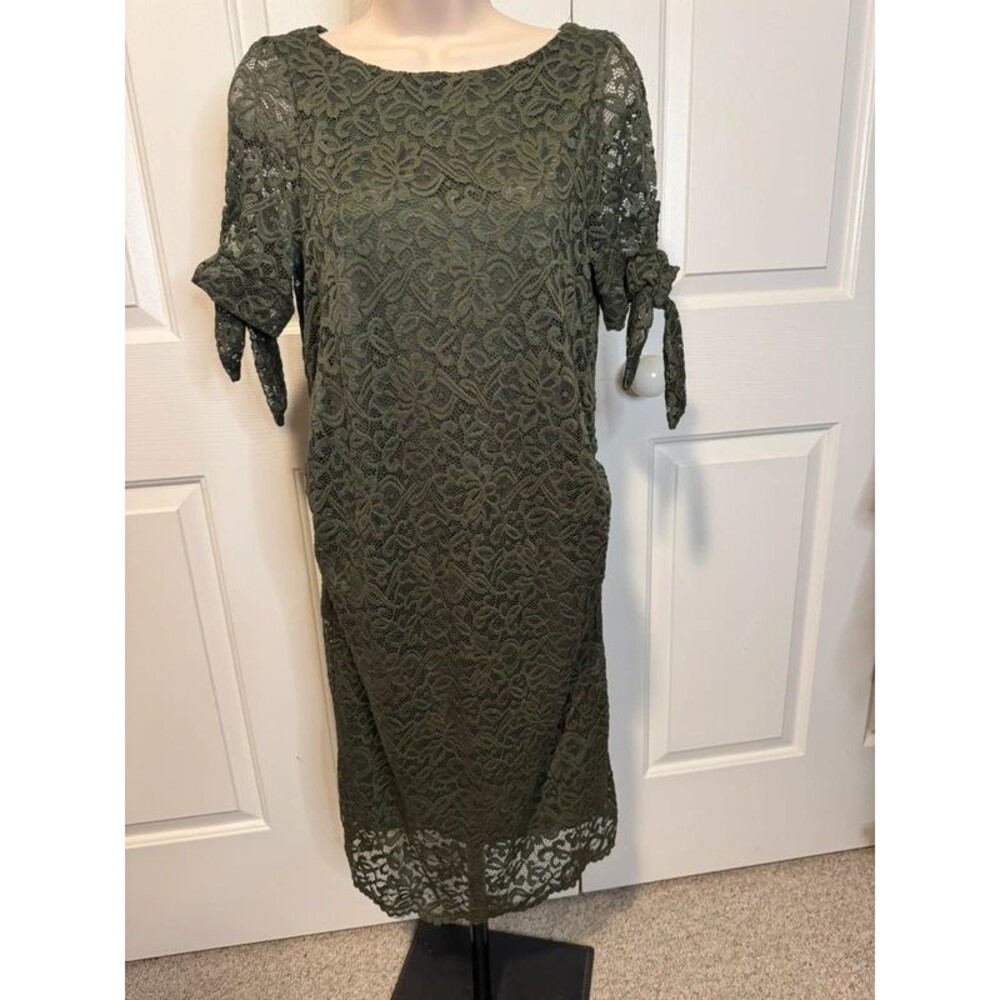 Pink Blush green lace maternity dress size Medium NWT